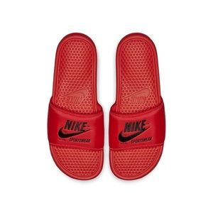 nike slides women red